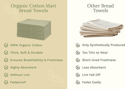 Organic Cotton Sage Flour Sack Kitchen Towels