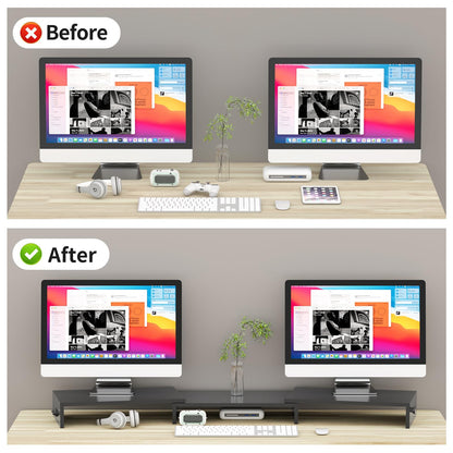 Pholiten Monitor Stand Riser Dual Monitor Stand Riser for 2 Monitors