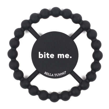 Bella Tunno Happy Teether – Soft & Easy Grip Baby Teether Toy, Silicone Teether Ring to Help Soothe Gums, Non-Toxic and BPA Free, Bite Me