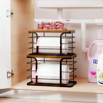 2 Pack Storage Stackable Kitchen Laundry Pantry Organizers, Wall Mount Trash