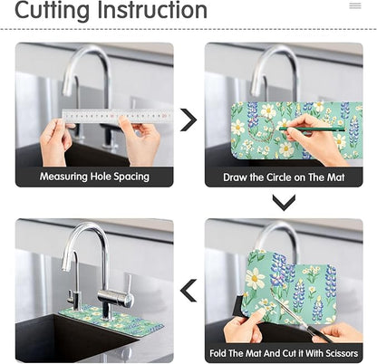 Kitchen Sink Splash Guard 1 PC 30 Inch Sink Faucet Mat Splash Guard