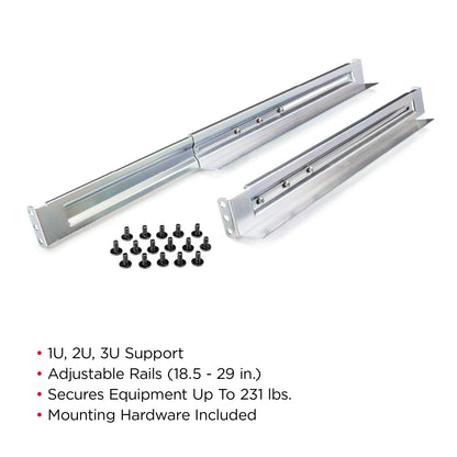 CyberPower 4POSTRAIL 4-Post Universal Rack Mount Rail Kit, Silver