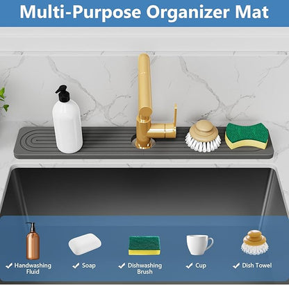 24'' Longer Faucet Mat for Kitchen Sink Stone Faucet Mat for Kitchen Sink