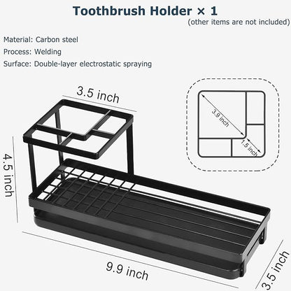 MYITYARD Toothbrush Holders for Bathrooms, 4 Slots Rustproof Metal Tooth