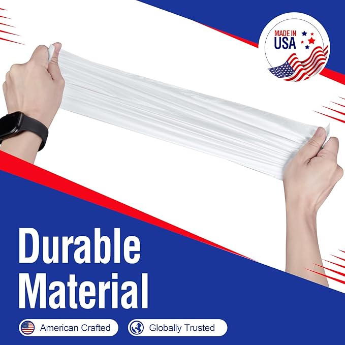 Delxo 30-33 Gallon Clear Trash Bags, Durable & Puncture-Resistant Plastic