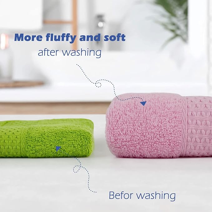 Cleanbear 6 Pack Hand Towels for Bathroom, 100% Cotton Absorbent Face Towels