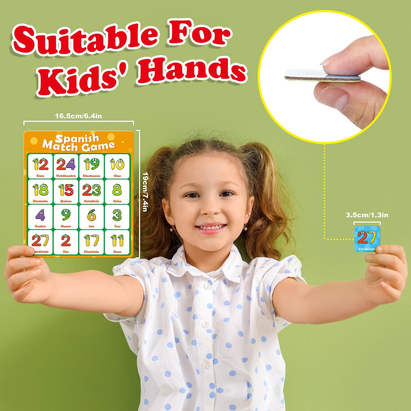 Quilinz Spanish Alphabet Bingo Games,Letter/Number/Sight Word for Kindergarten,ABC and 123 Bingo Board Match Games for Kids 4-6,Learn Spanish Flash Cards,Toddler Educational Toys