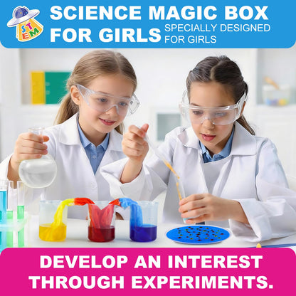 caerdied Girls Science Kit for Kids Ages 4-8 6-8 8-10, 100+ Fun Educational Experiments for Girls & Boys, STEM Projects and Science Experiments, Science Toys, Gifts for Kids