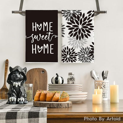 Artoid Mode Black Stripes Home Sweet Home Boho Halloween Kitchen Towels Dish