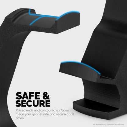 BRAINWAVZ The Gravitas - Headphone Stand & Game Controller Holder for Desk - Universal Design for All Types of Headsets & Gamepads (Black)