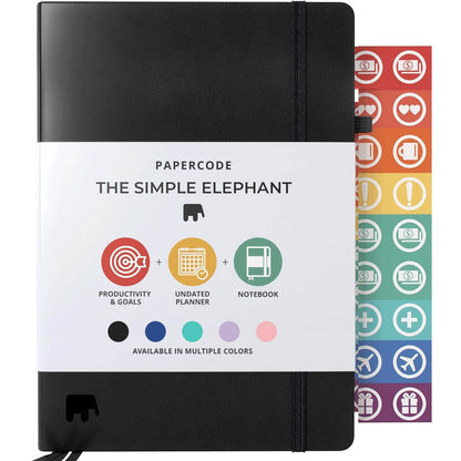 Undated Leather Planner 2025-2026 – Daily, Weekly & Monthly Organizer | Stylish 8.25" x 5.75" Agenda Book with Pen Holder | No-Bleed Thick Paper | To-Do Lists & Goal Planner for Work, School & Life