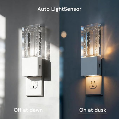 L LOHAS LED Night Light Plug in, Foldable Night Lights Plug into Wall, Portable LED Nightlight with Dusk to Dawn Sensor, Dimmable 0-100LM White Nightlights for Travel, Hotel, Bathroom, Hallway, Gift