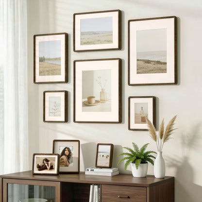 Acovy 18x24 Picture Frame, Natural Solid Wenge Wood Photo Frame with HD Tempered Glass, Rounded Corner Wooden Frame 18 x 24 Matted to 16x20, Gallery Wall Frames for Art, Wall or Tabletop Display