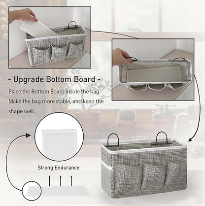 2pcs 3-pockets Large Wall Hanging Organizer Bag, Linen Fabric Door Hanging