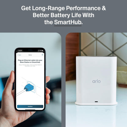 Arlo Ultra (3rd Gen - 2025 Release) 4K Security Camera + SmartHub, Battery Power, Emergency Response, AI Summary, 1-Month Trial of Secure Plan, 180° Field of View, 3 Cam, White, Motion Alert