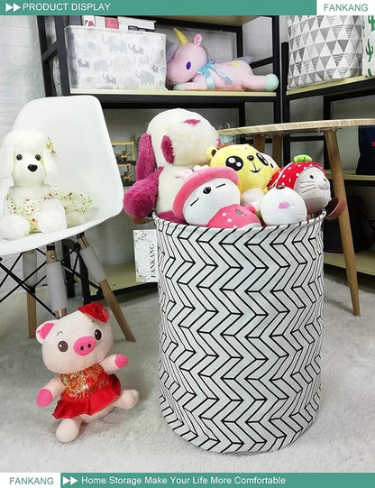 FANKANG Storage Basket, Nursery Hamper Canvas Laundry Basket Foldable