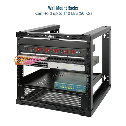 Tecmojo 9U Fixed Wall Mount Network Rack 15.8inch Depth Open Frame for Server Data/AV/IT/Communication/Computer Equipment/Patch Panel Heavy Duty