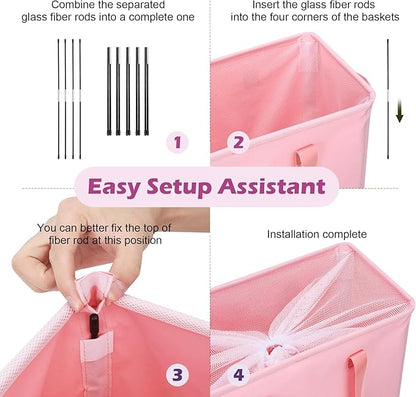 Odonata Slim Laundry Hamper Handles Collapsible Laundry Basket Thin Dirty