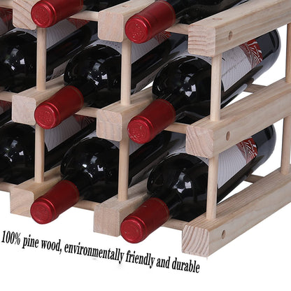 guilai Wooden Stackable Storage Modular Small countertop Wine Rack Cabinet,Freestanding for Floor Wood Wine Bottle Shelf (16bottle)