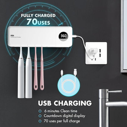 Sanitizeri Toothbrush Holder, Sanitizeri Toothbrush Cleaner, 2000mAh