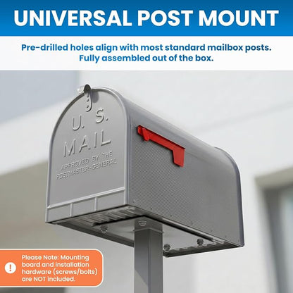 Plexon Gray Jumbo Size Rural Mailbox, 3175 cu-in Capacity, Galvanized Steel, Powder-Coated, 15 in. H x 11.69 in. W x 24.82 in. L
