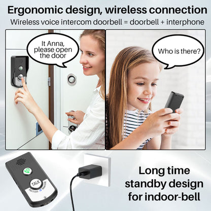 Intercoms Wireless for Home, 1500 Meters 2 Charging Methods Wireless Intercom System Long Range Wireless Doorbell Intercom Doorbell Intercomunicador for Home Security Intercom