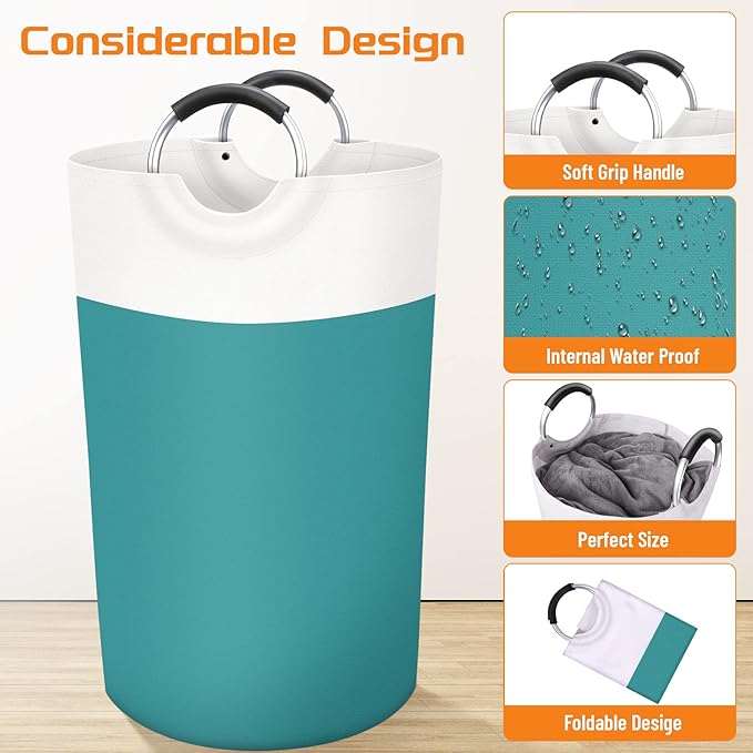 BlissTotes 90L Laundry Basket, Freestanding Laundry Hamper, Collapsible Dirty