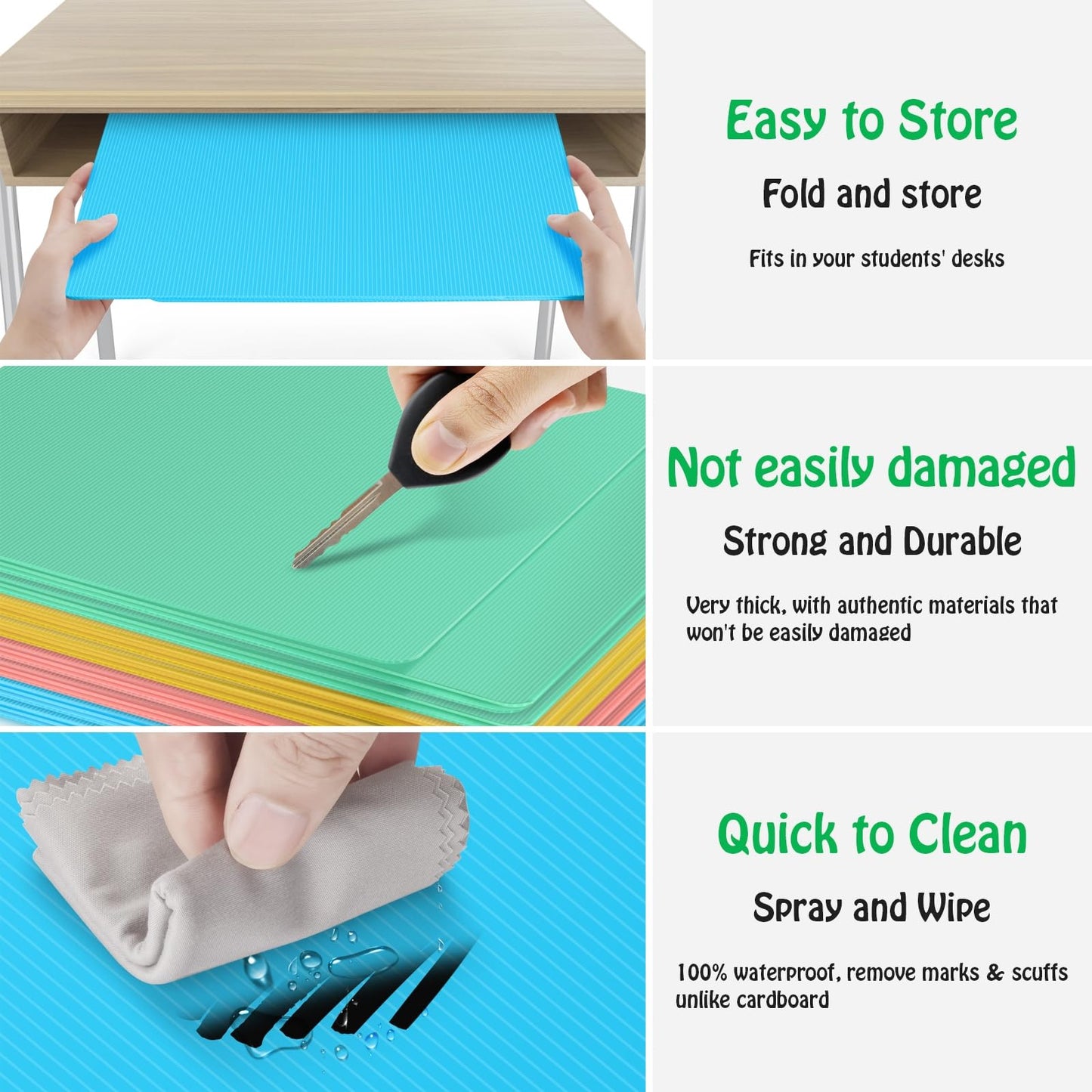 24 Pack Desk Privacy Panel Desk Divider - Pastel Colorful Testing Dividers for Classroom Supplies- Easy Clean Privacy Shields for Student Testing Desk dividers- Includes Extra Labels