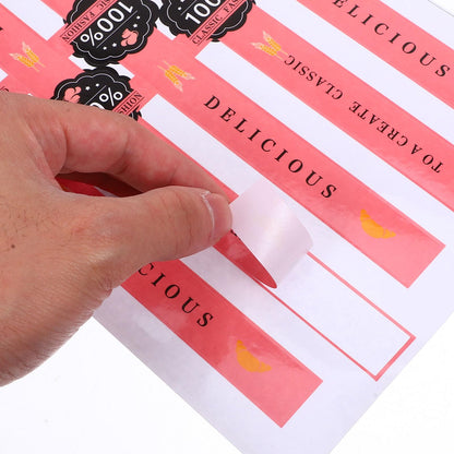 100 PCS Bakery Stickers, Cookie Stickers, 11x0.8in Tamper Evident Self-Adhesive Handmade Food Retail Package Seal for Craft Art and Other Decorative