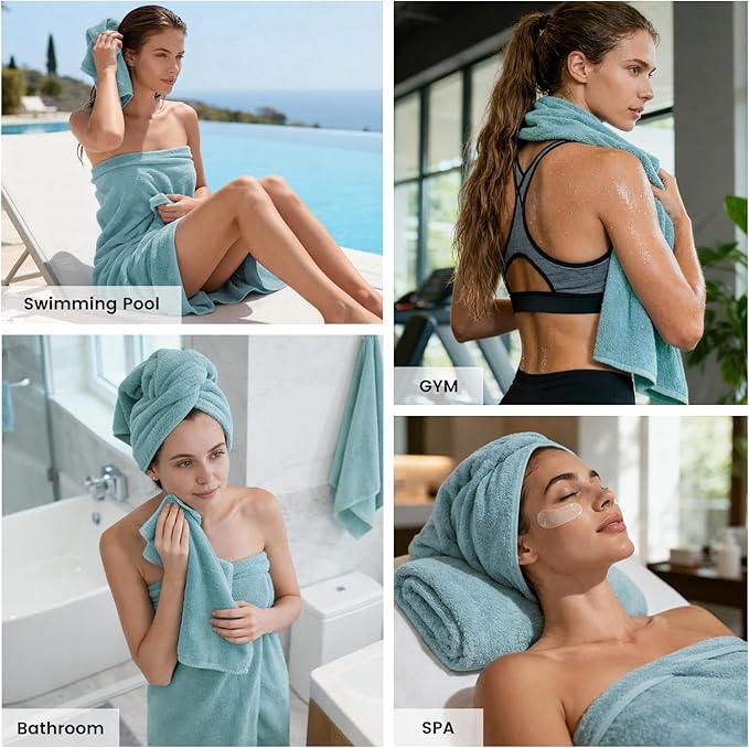SEMAXE 12-Piece Family Bathroom Towel Set