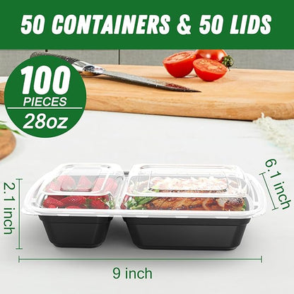 50 Pack 28 oz Meal Prep Containers Reusable