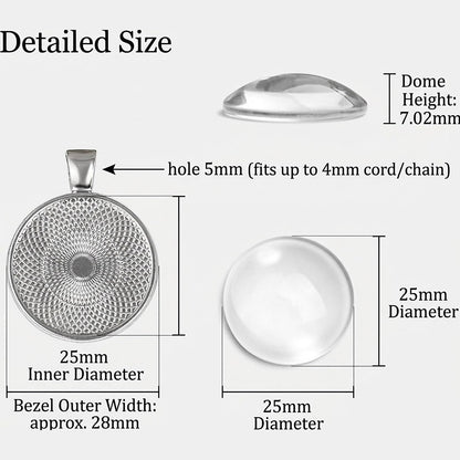 OBSEDE 80 Pcs 25 mm Stainless Steel Round Blank Bezel Set, Including 40 Pendant Trays 40 Glass Cabochon Trays Pendant Blanks for Jewelry Making DIY Findings
