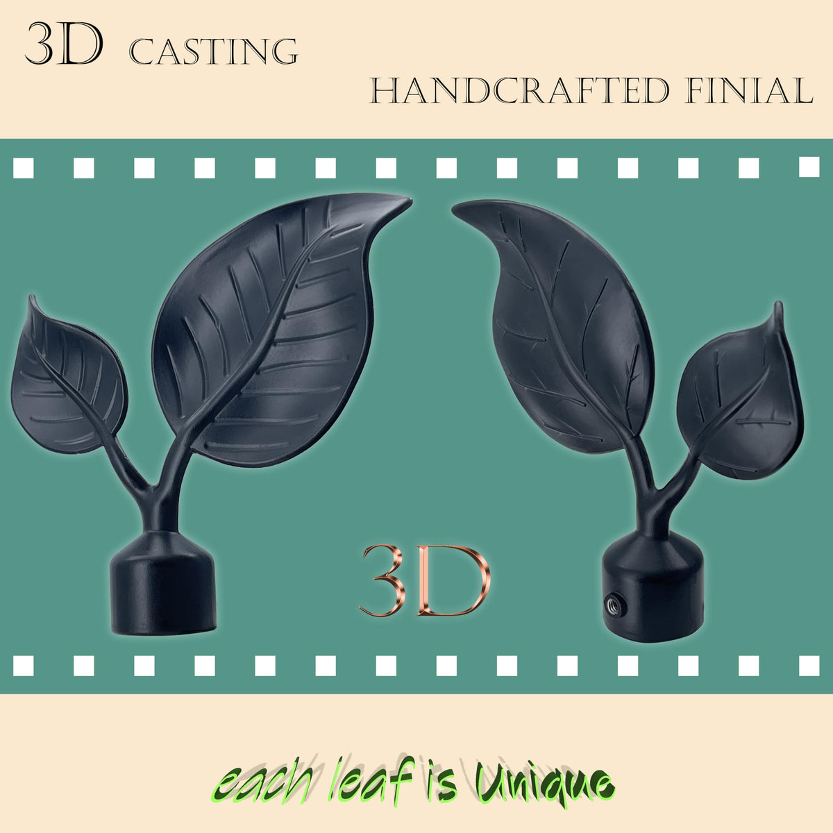 Black Leaf Curtain Holdbacks (2 Pack), Heavy Duty Metal Hooks for Curtains, Tie Backs for Drapes, Wall Mounted
