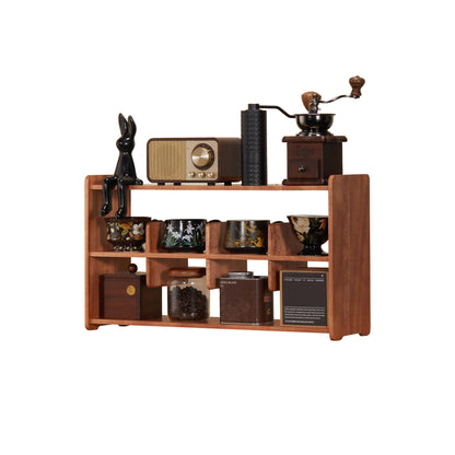 KAOTGOT Coffee Cup Holder for Countertop Walnut Wood Coffee Mugs Holder for Kitchen Mug Display Rack (3-Tier wood A)