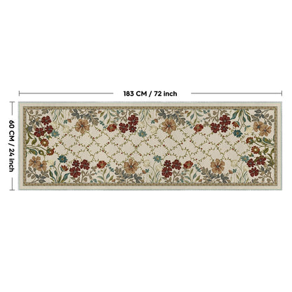 Artoid Mode Rustic Check Flower Spring Runner Rug, Summer Home Decor Low-Profile Non-Slip Washable Carpet Runner for Hallways Kitchen Laundry Bedroom Bathroom 2x6 Feet