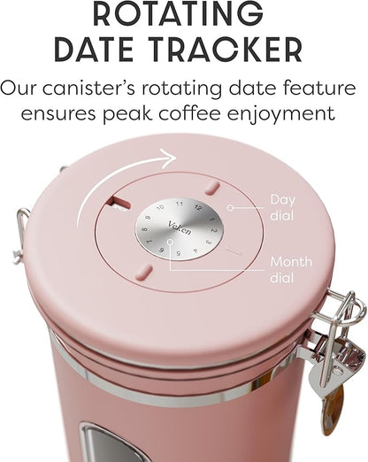 Veken Coffee Canister with Window, Easter Gifts Airtight Stainless Steel
