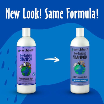 earthbath, Mediterranean Magic Dog Shampoo - Deodorizing Shampoo for Dogs, Rosemary Scented Dog Wash, Made in USA, Shampoo for Smelly Dogs, Cruelty Free Pet Shampoos - 16 Oz (1 Pack)