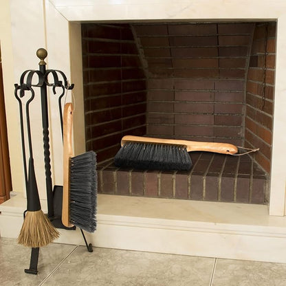 Patelai 2 Pieces Wooden Bench Brushes Fireplace Brush Natural Fiber Bench Soft