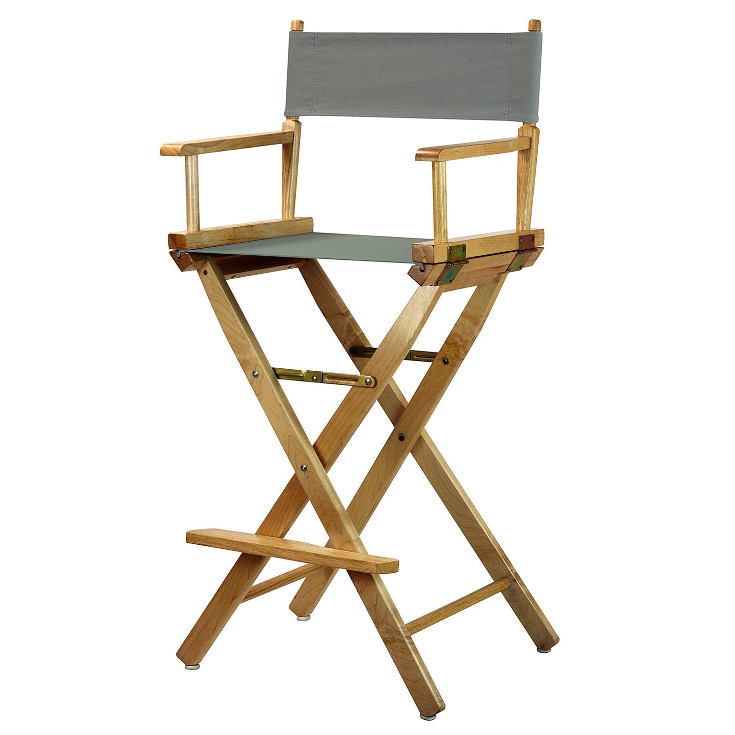 Casual Home 30" Director's Chair Natural Frame-with Grey Canvas, Bar Height