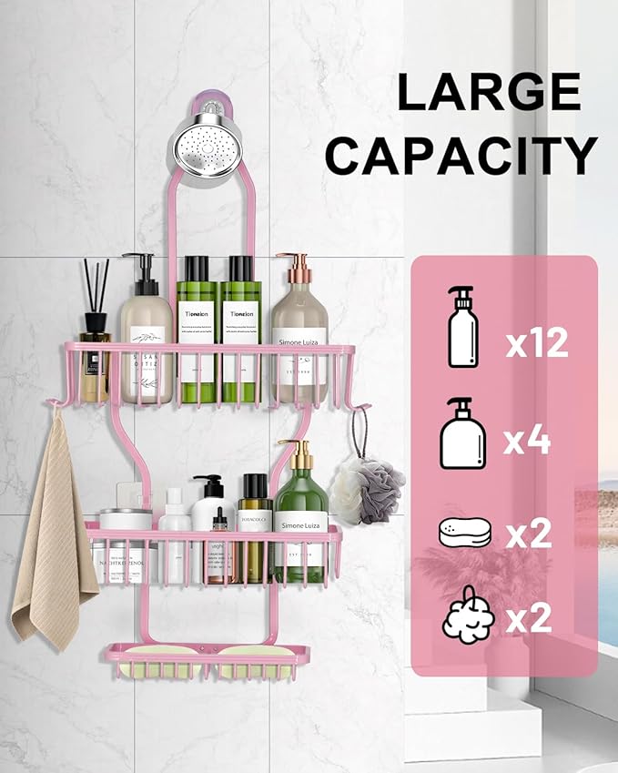 Pink Shower Caddy for Bathroom