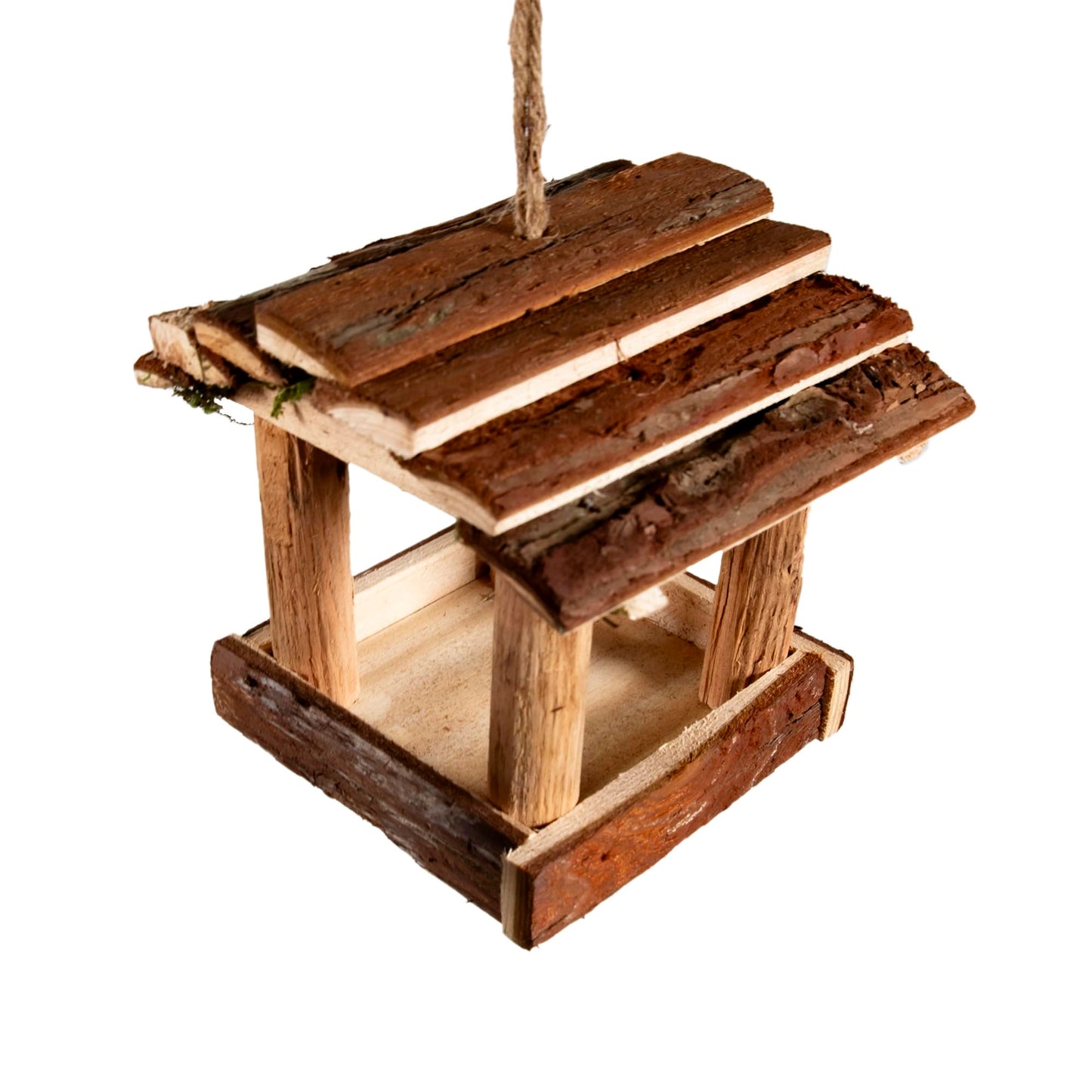 YCHTEWY-Handmade Wooden Outdoor Bird Feeder, 7-Inch, Wild Bird, Ranch Patio Yard Tree Hanging