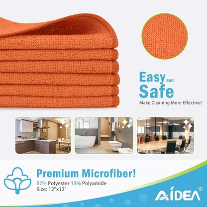 AIDEA Microfiber Cleaning Cloth-12PK, Soft Microfiber Towels