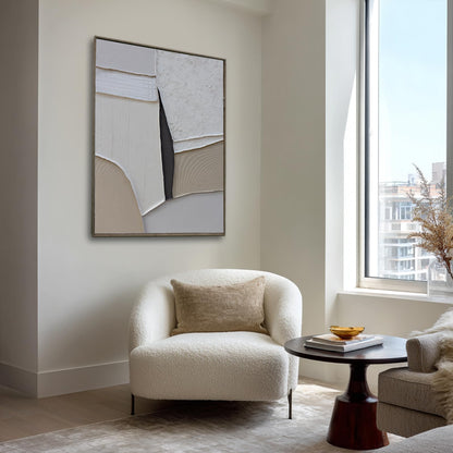 LEVERUP Modern Wall Decorations Abstract Wall Art Canvas Grey Painting Posters for Dining Room Living Room Office 32×40 Inchs Ready To Hang