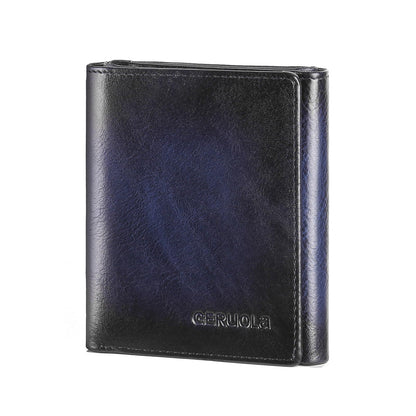 Trifold Wallets for Men Genuine Leather Large Capacity RFID Blocking, Includes Id Window and Credit Card Holder,Mens Wallets Leather