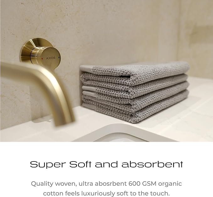 Luxury Silver-Infused Gray Hand Towels 2-Pack, 23.6"x17.7"