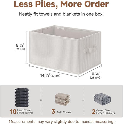 StorageWorks Foldable Shelf Organizer Bins, Closet Storage Baskets