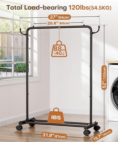 Homde Rolling Clothes Rack