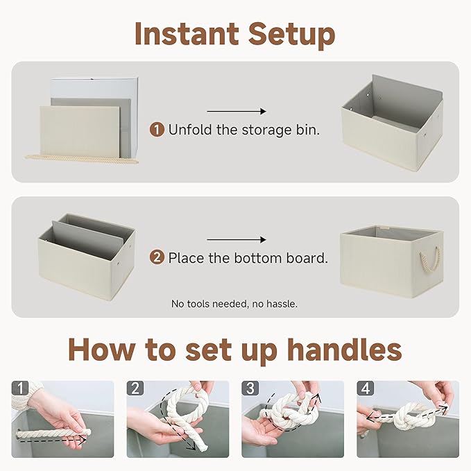 StorageWorks Storage Baskets for Shelves, Fabric Storage Bins, Closet