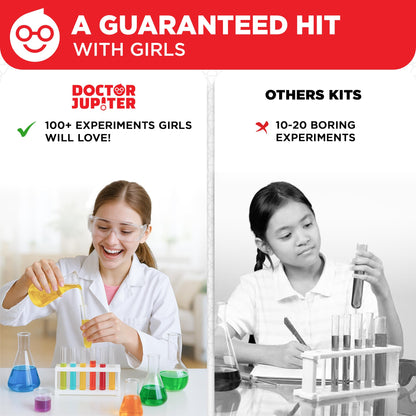 Doctor Jupiter Girls' Super Science Kit for Ages 8-12 | Birthday Gift Ideas for Girls 8,9,10+ Years Old | Chemistry Set with 100+ Experiments