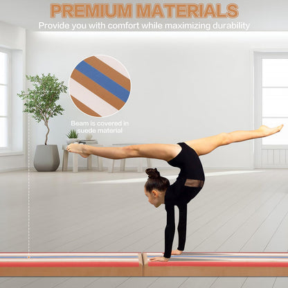 Modern-Depo 8ft Balance Beam Folding Floor Gymnastics Equipment for Kids Adults, Non Slip, Gymnastics Beam for Training, Physical Therapy and Professional Home Training